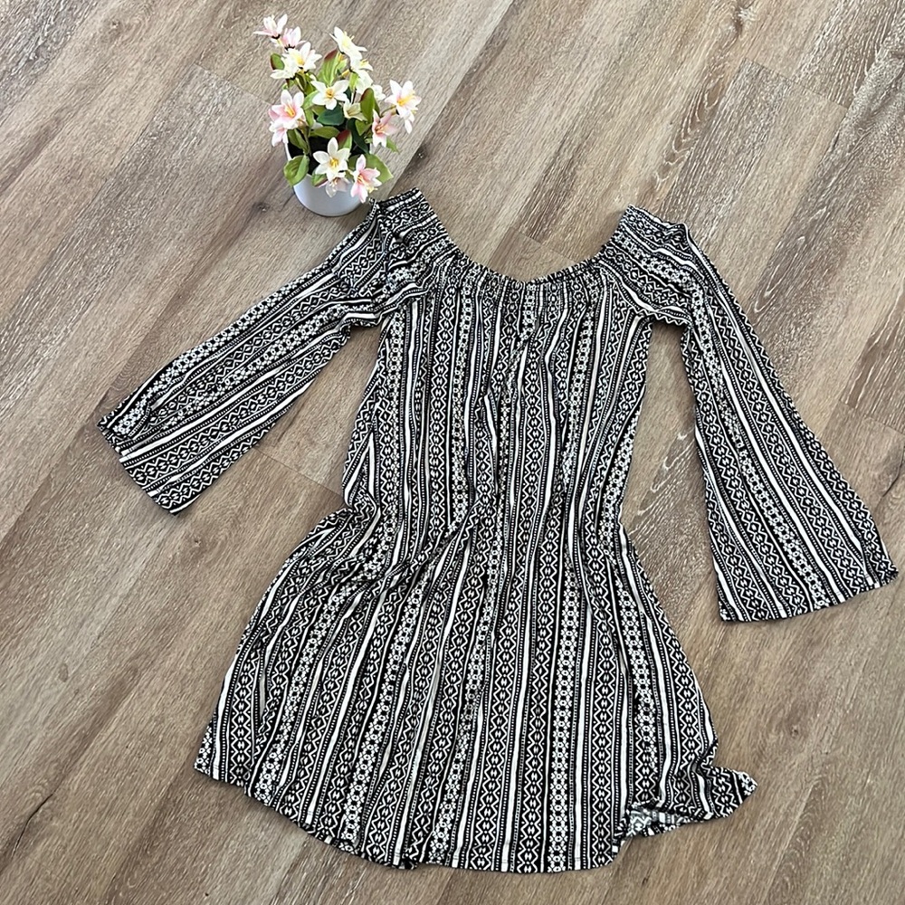 Express Boho Print Off The Shoulder Dress Size Xs